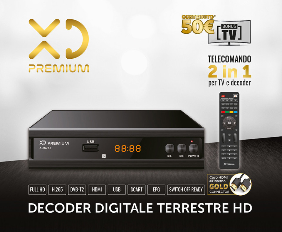 XD Enjoy XDS785 set-top box TV Terrestre Full HD Nero