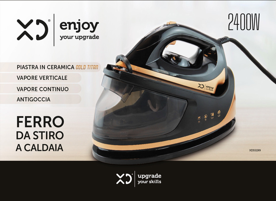 XD Enjoy XDSS199 ferro da stiro a caldaia 1,1 L Ceramica Nero, Oro
