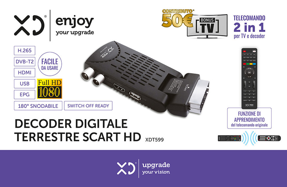 XD Enjoy XDT599 set-top box TV Terrestre Full HD Nero