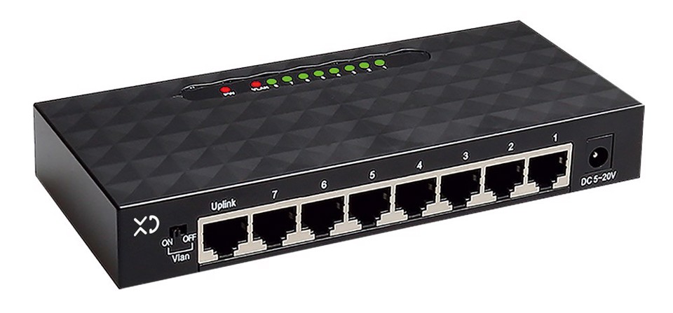 XD Enjoy XDTX80BLK switch di rete Gigabit Ethernet (10/100/1000) Nero
