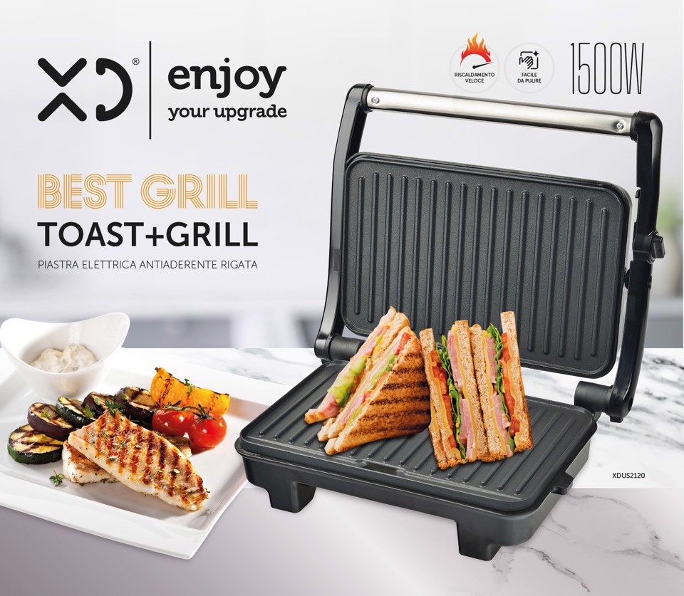 XD Enjoy XDUS2120 tostiera 1500 W Nero, Argento