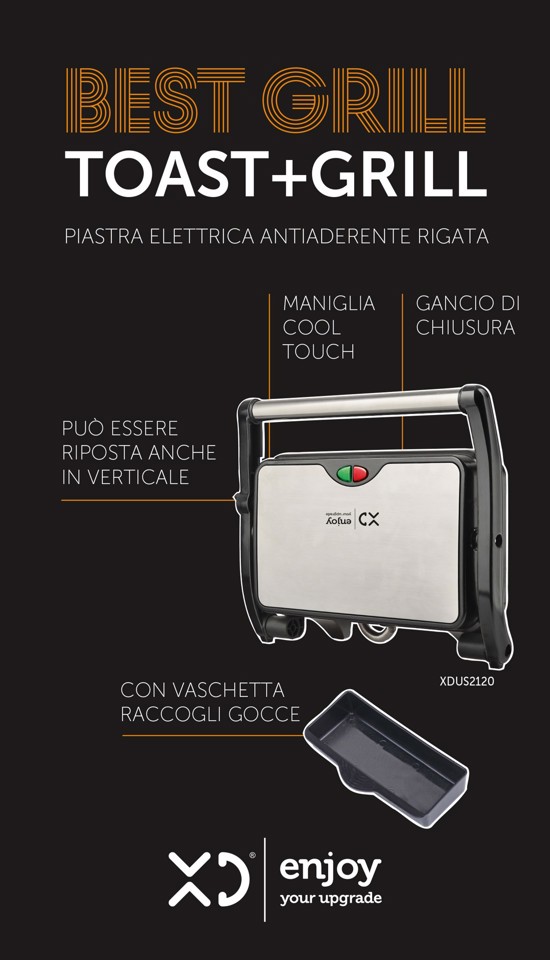 XD Enjoy XDUS2120 tostiera 1500 W Nero, Argento