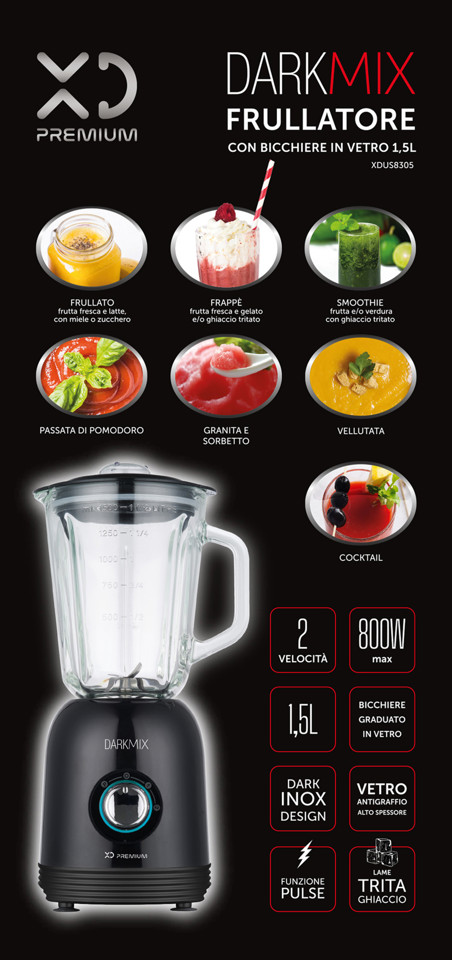 XD Enjoy XDUS8305 frullatore 1,5 L Frullatore da tavolo 800 W Nero