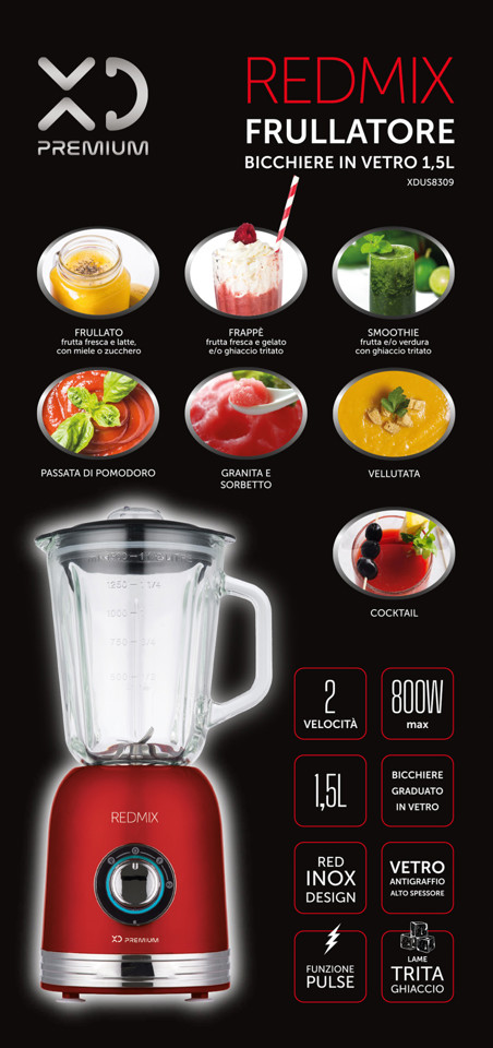 XD Enjoy XDUS8309 frullatore 1,5 L Frullatore da tavolo 800 W Rosso