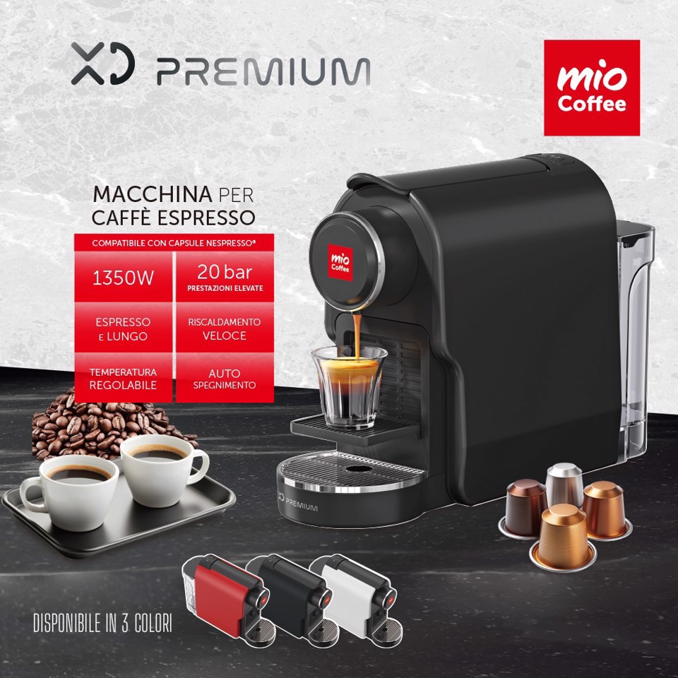 Macchina per caffè espresso a capsule compatibili Nespresso Nera
