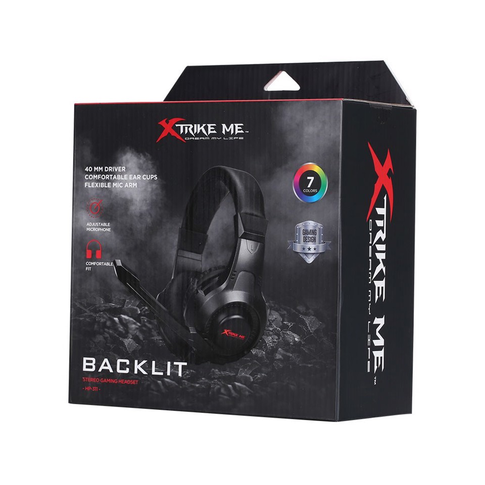 Xtrike Me HP-311 Auricolare Cablato A Padiglione Giocare Nero
