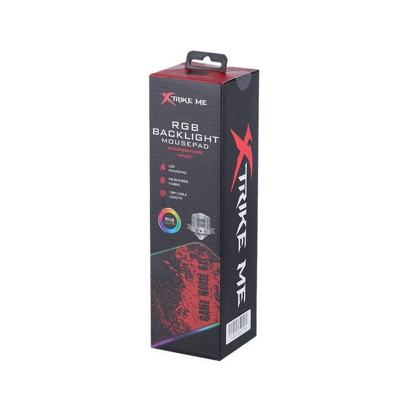 Xtrike Me MP-602 Tappetino per mouse per gioco da computer Nero, Rosso