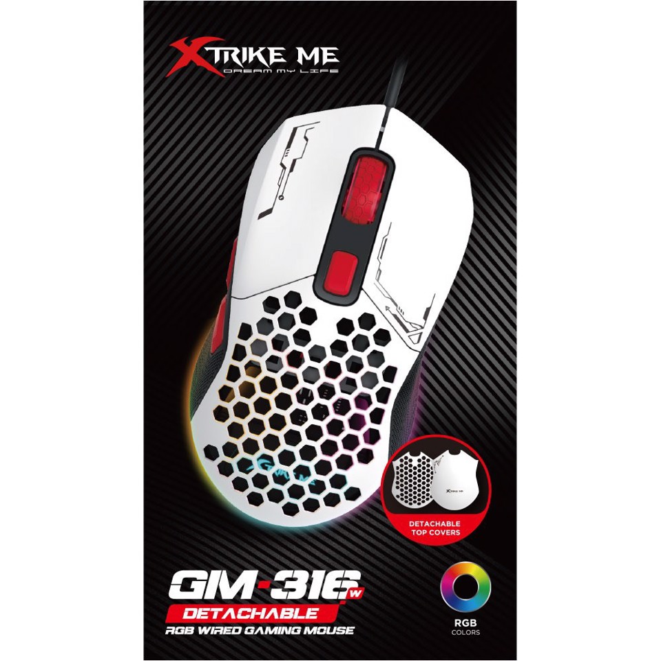 Xtrike Me XDXT316WH mouse Gaming USB tipo A Ottico 7200 DPI